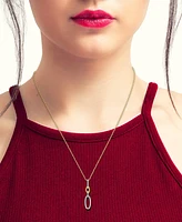 Diamond Oval Link Pendant Necklace (1/10 ct. t.w.) in Sterling Silver & 10k Gold