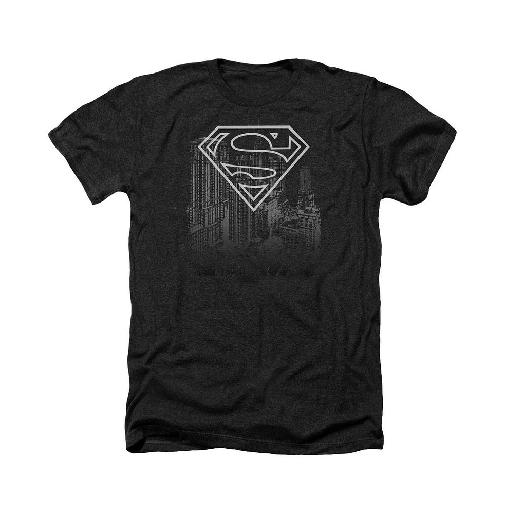 Superman Men's Skyline Adult Heather Tee / T-Shirt