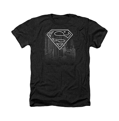 Superman Men's Skyline Adult Heather Tee / T-Shirt