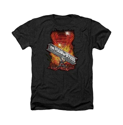 Superman Men's Steel Girder Adult Heather Tee / T-Shirt