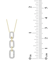 Diamond Graduated Link Pendant Necklace (1/4 ct. t.w.) in 10k Gold, 16" + 2" extender