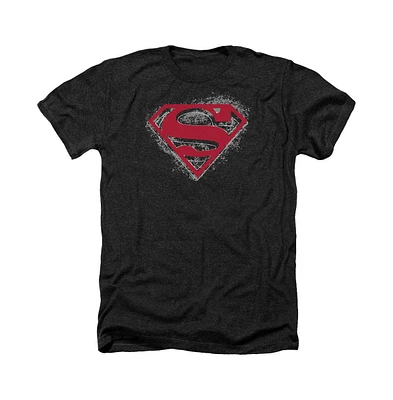 Superman Men's Hardcore Noir Shield Adult Heather Tee / T-Shirt