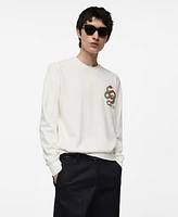 Mango Men's Printed Graphic Cotton Sweatshirt