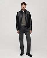 Mango Men's Slim-Fit Leather Effect Jacket