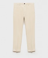 Mango Men's Slim-Fit Corduroy Tapered Crop Chino Pants