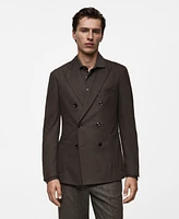 Mango Men's Slim-Fit Virgin Wool Double-Breasted Blazer