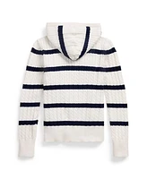 Polo Ralph Lauren Big Girls Striped Cotton Hooded Full-Zip Sweater