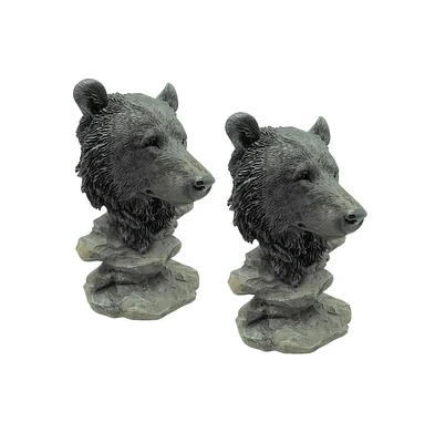 Fc Design "2-pc Set" 4.5"H Bear Bust Figurine Statue Ornament Home Room Office Decor and Perfect Ideas for Housewarming, Holidays and Birthdays