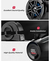 Kemimoto Utv Speaker 4 Inch Marine-Grade Tower Speaker, Fit 1.65-2in Roll Bar Tower Sound Stereo System with Amp Compatible with Utv Can-Am, Polaris R