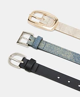 Steve Madden Women's 3-Pc. Faux-Leather Belt Set