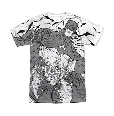 Batman Men's Liney Sub Short Sleeve Adult Poly Crew Tee / T-Shirt