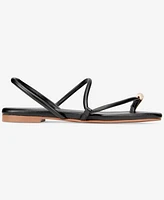 Smash Shoes Women's Charlotte Gold Toe Strappy Flat Sandals - Extended Sizes Available