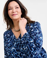 Style & Co Plus Printed V-Neck Top, Exclusively at Macy's