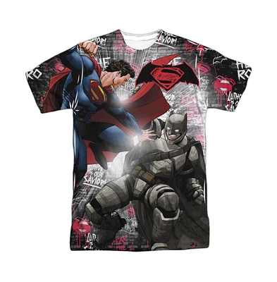 Batman V Superman Men's Showdown Short Sleeve Adult Poly Crew Tee / T-Shirt