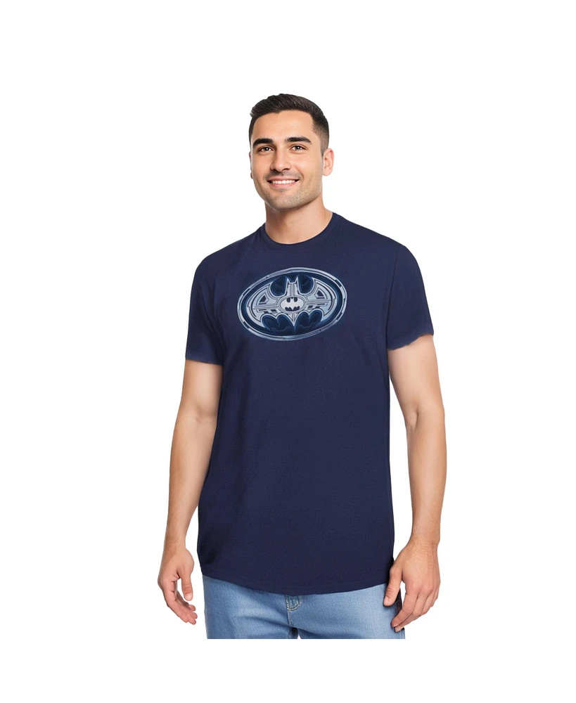 Batman Big & Tall Cyber Bat Shield Short Sleeve Adult Tee / T-Shirt