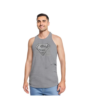 Superman Men's Riveted Metal Adult Tank Top