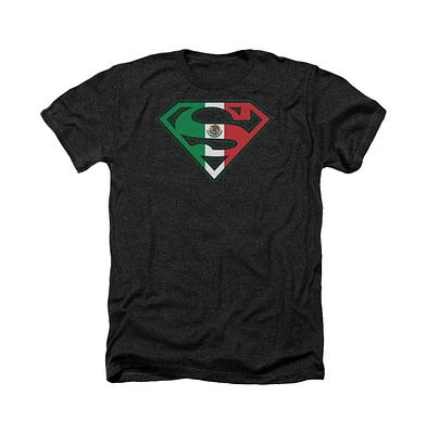 Superman Men's Mexican Flag Shield Adult Heather Tee / T-Shirt