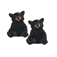 Fc Design "2-pc Set" 6"H Black Baby Bear Sitting Figurine Statue Ornament Home Room Office Decor and Perfect Ideas for Housewarming, Holidays and Birt