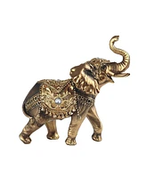 Fc Design "2-pc Set" 6"W Gold Thai Elephant with Trunk Up Figurine Statue Ornament Home Room Office Decor and Perfect Ideas for Housewarming, Holidays