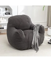 The Pop Home Cozy Bean Bag Chair with Memory Foam Filling, Tufted Faux Fur Sofa-The