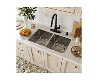 Casainc 31inch L x 18inch W Double Basin Undermount Kitchen Sink