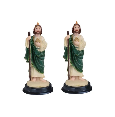 Fc Design "2-pc Set" 5"H Saint Jude Statue Holy Figurine Statue Ornament Home Room Office Decor and Perfect Ideas for Housewarming, Holidays and Birth