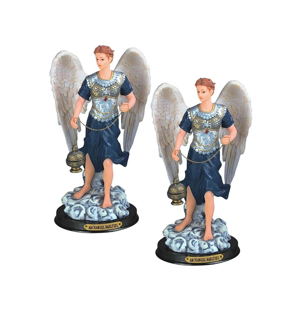 Fc Design "2-pc Set" 12"H Archangel Sealtiel Statue Angel of Prayer Holy Figurine Statue Ornament Home Room Office Decor and Perfect Ideas for Housewa