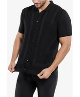 Spring + Mercer Men's Classic Ribbed Texture Polo Sweater