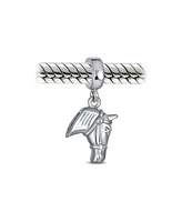 Bling Jewelry Equestrian Horse Dangle Charm Bead Sterling Silver for European Bracelet