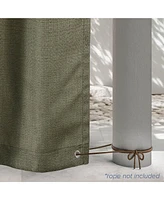 Awesome Home Outdoor Gobi Tweed Woven Grommet Curtain Panel