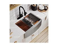 Casainc 30inch L x 22inch W Farmhouse Kitchen Sink with Accessories