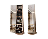 Vlsrka 360° Swivel Free-Standing Jewelry Armoire Cabinet with Mirror
