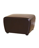 Baxton Studio Dark Brown FauxOttoman with Rounded Sides