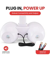 Pyle 6.5'' Dual Marine Wakeboard Speaker System with Led Lights, Water Resistant, White