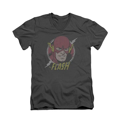 Flash Men's Dc Dc Comics Vintage Voltage Short Sleeve Adult V Neck Premium Cotton Tee / T-Shirt