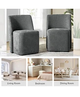 Hulala Home Scott Modern Dining Chair with Lightweight Construction and Universal Wheels