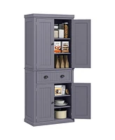 Homcom 72" Kitchen Pantry Cabinet Cupboard with Doors,