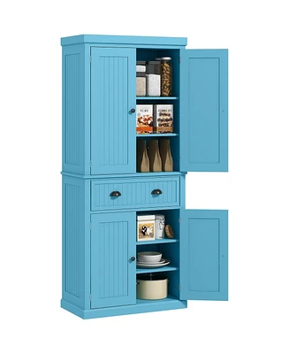 Homcom 72" Kitchen Pantry Cabinet Cupboard with Doors,