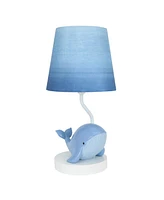 Lambs & Ivy Bubbles & Squirt Hand Painted Whale Lamp with Blue Shade and Bulb