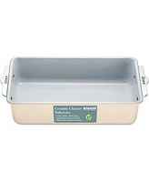 Bakken- Swiss Premium Non-Stick Ceramic 8"x15.5" Rectangle Pan - Aluminized Steel with Coating, Pfoa & Pfas Free