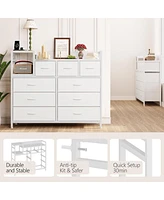 gaomon Dresser for Bedroom with 9 Drawer, Tv Stand with Charging Station