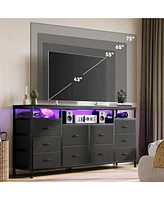 gaomon 63.3 Inch Black Dresser for Bedroom