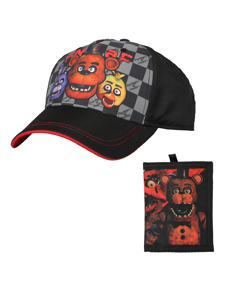 Five Nights at Freddy's Boys Animatronic Characters Youth Baseball Cap & Wallet Set