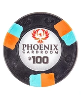 Slickblue Phoenix Real Clay Poker Chips - 25-Pack, Premium Clay Chips for Poker Games and Tournaments