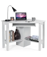 Gouun Wooden Study Computer Corner Desk with Drawer