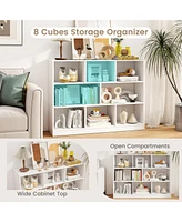 Gouun 3-Tier Open Bookcase 8-Cube Floor Standing Storage Shelves Display Cabinet