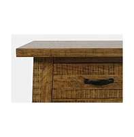 Jofran Telluride Rustic Farmhouse Solid Wood End Table with Storage