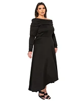 L I V D Plus Lyra Off Shoulder Maxi Dress