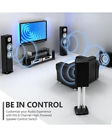 Pyle 6-Way Stereo Speaker Selector with Volume Control