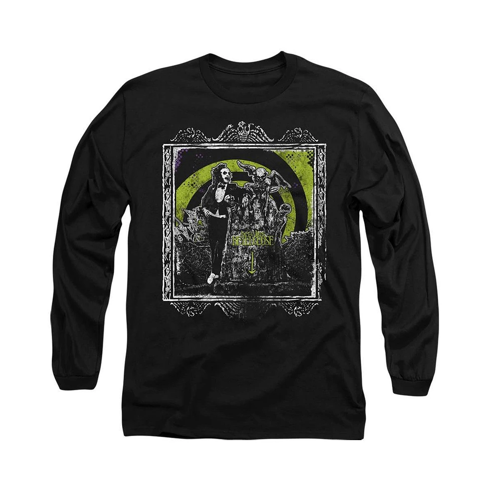 Beetlejuice Men's Here Lies Long Sleeve Adult Tee / T-Shirt